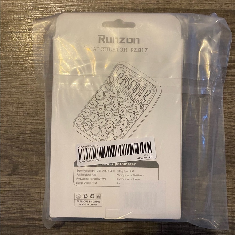 Runzon - NEW - 1pc Keyboard Calculator 12-digit Mechanical Candy Sky Blue - Picture 3 of 4